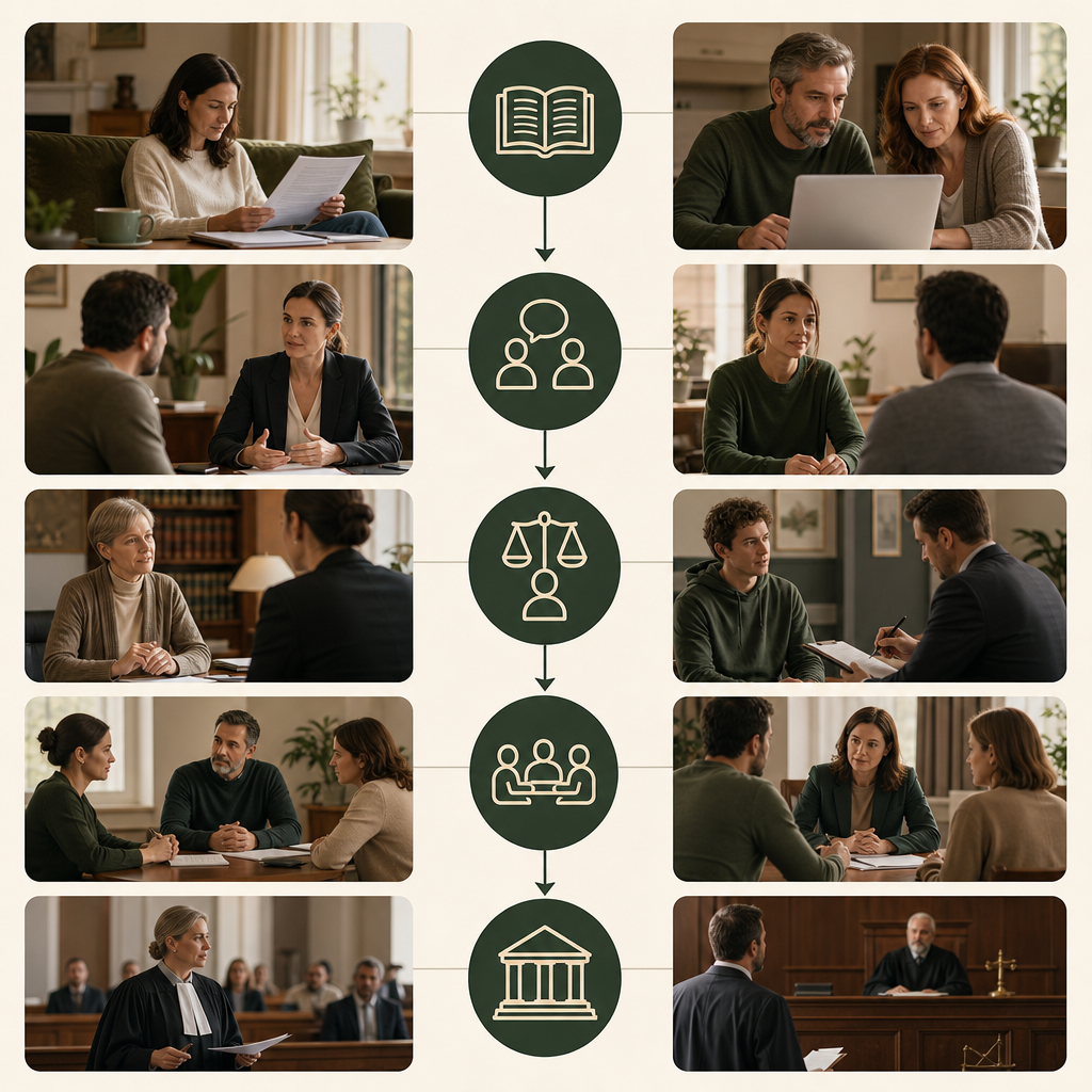 Flow diagram of family law legal aid services