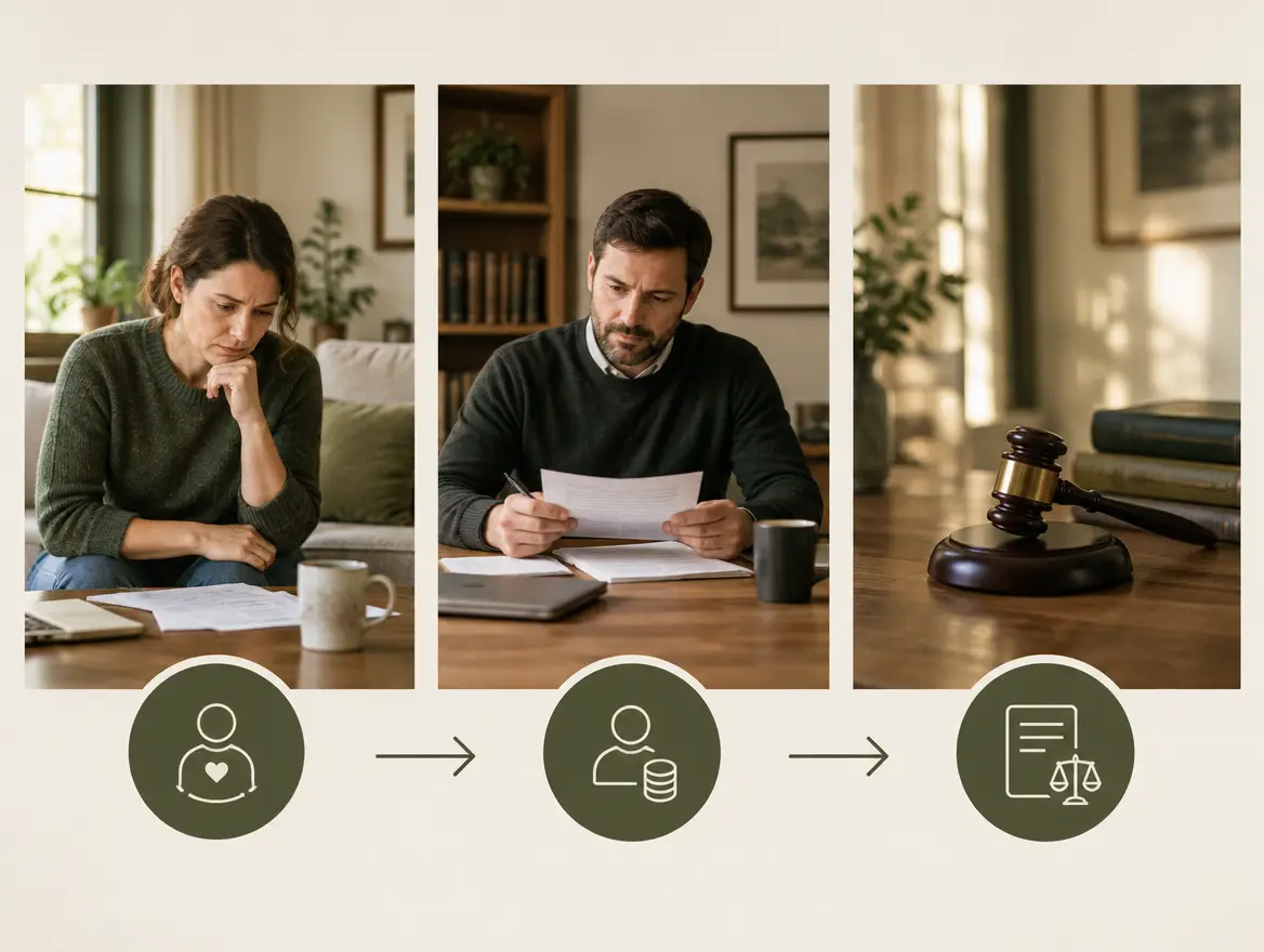 Two-step diagram of the spousal maintenance test: need, then capacity to pay