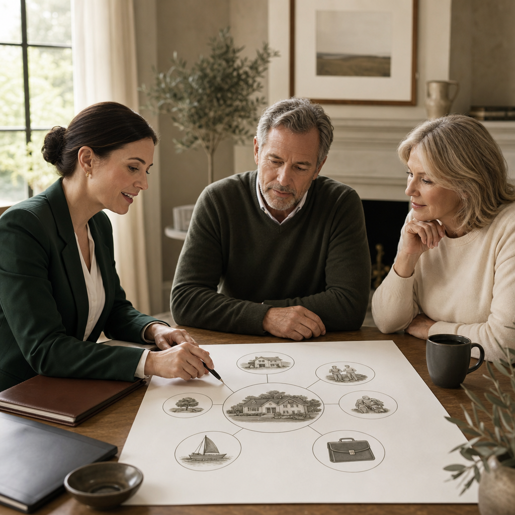 Estate map showing assets controlled inside and outside a will